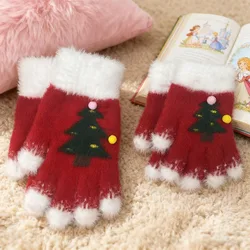 Guantes térmicos de punto con diseño de árbol de Navidad