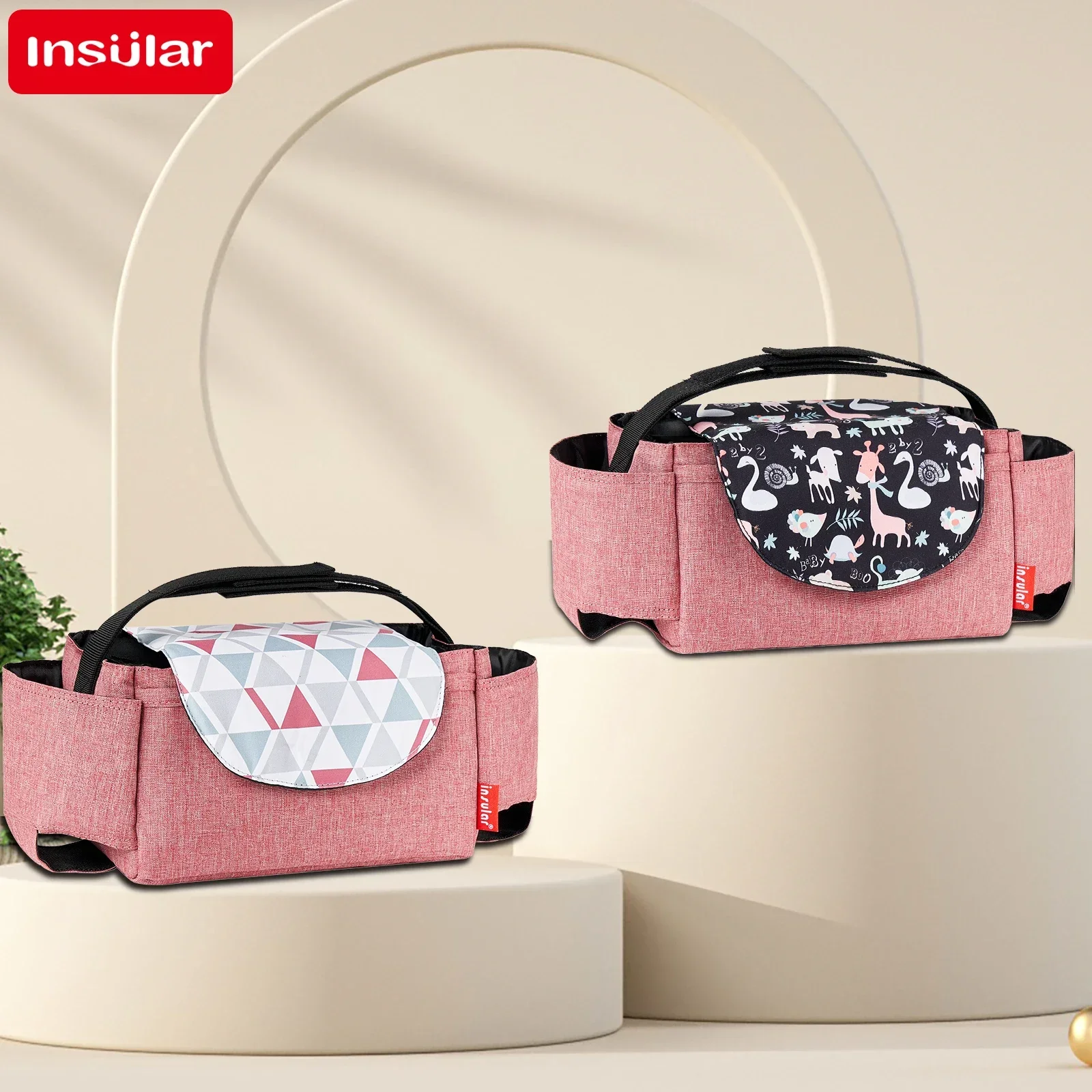 Bolsa de pañales INSULAR, bolsas aislantes para biberones de leche, bolsa de almacenamiento para mamás, colección de cosas para bebés, accesorios para cochecito, cuidado del bebé - imagen 4