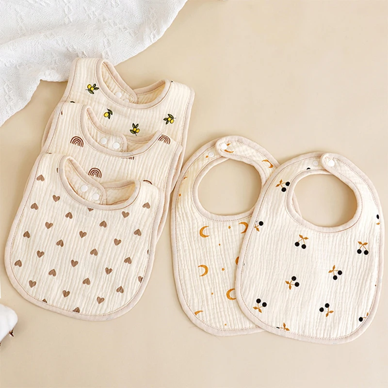 Baberos de tela para bebé recién nacido estampados - imagen 2