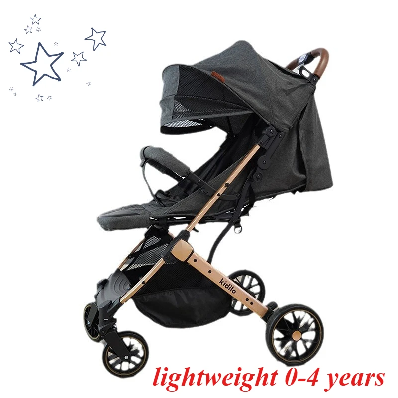 El cochecito es liviano y se puede plegar con una mano. Es portátil y adecuado para 0-4 años.