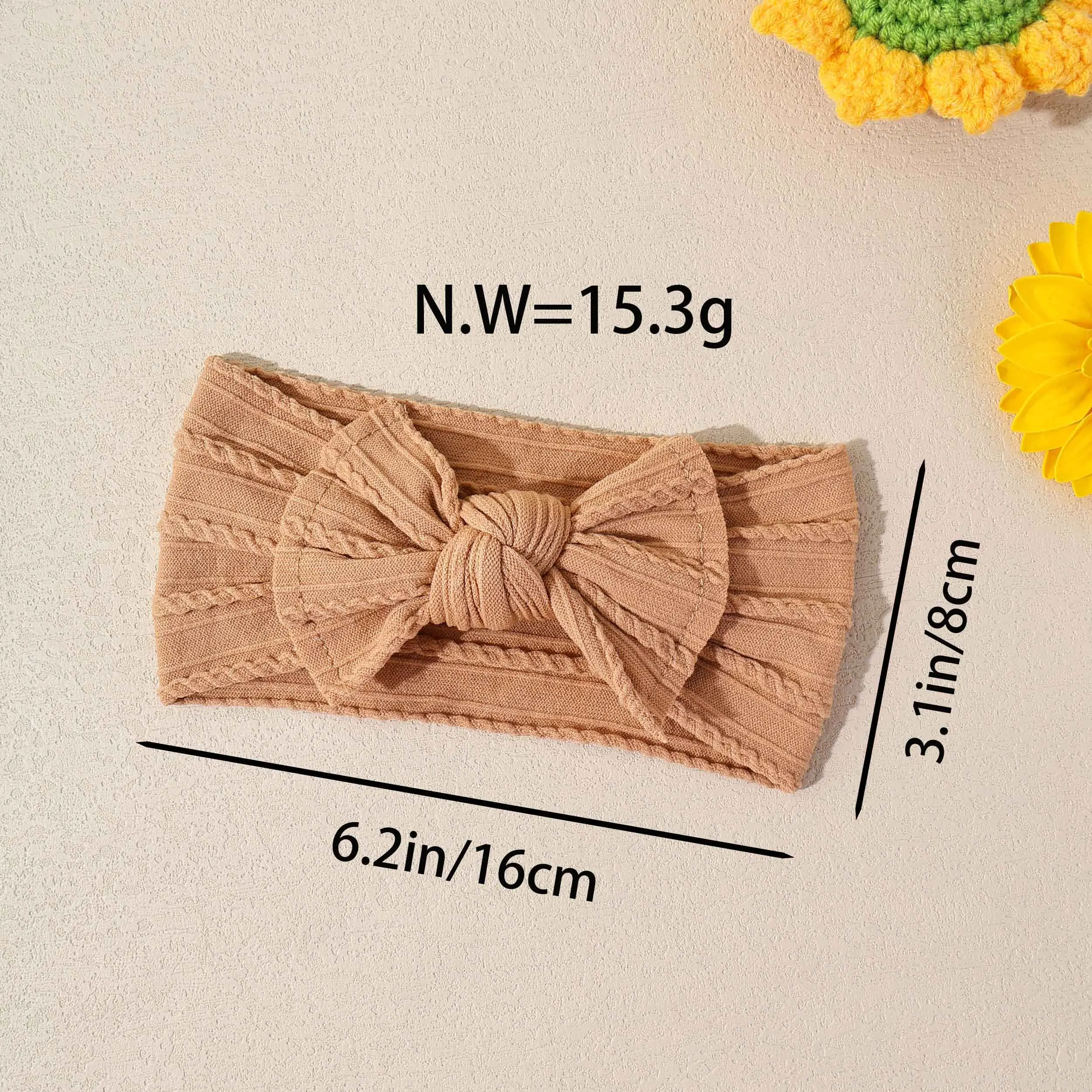 4 Uds. Diademas para niña, diademas con lazo de flores para recién nacido, turbante elástico suave para niños, accesorios para el cabello para bebés - imagen 4