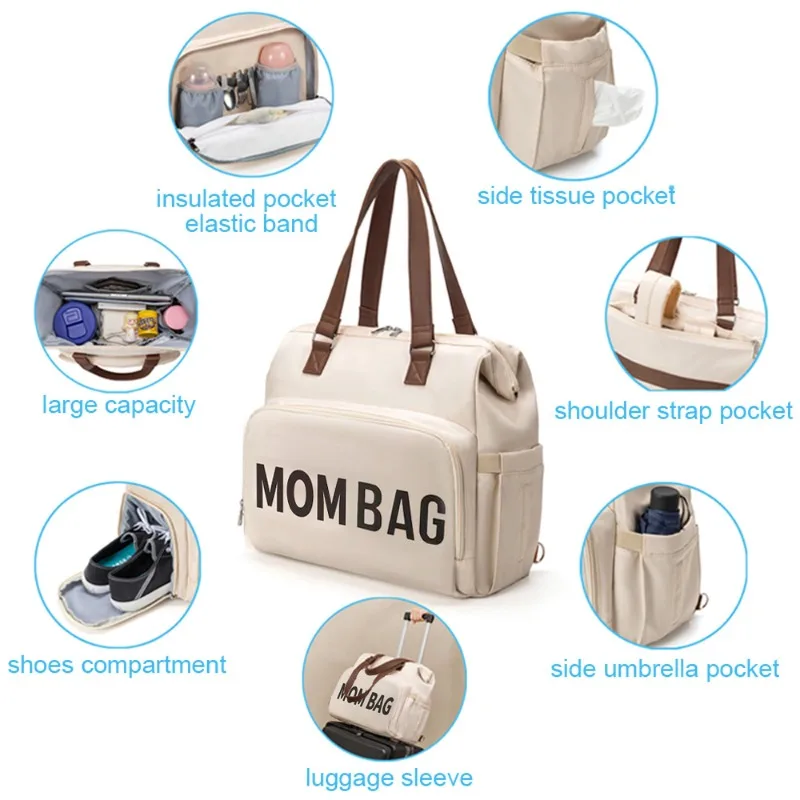 Bolsa de pañales maternal práctica y espaciosa para bebé