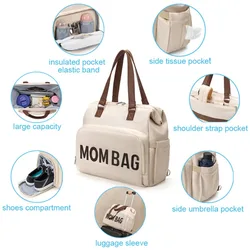 Bolsa de pañales maternal práctica y espaciosa para bebé