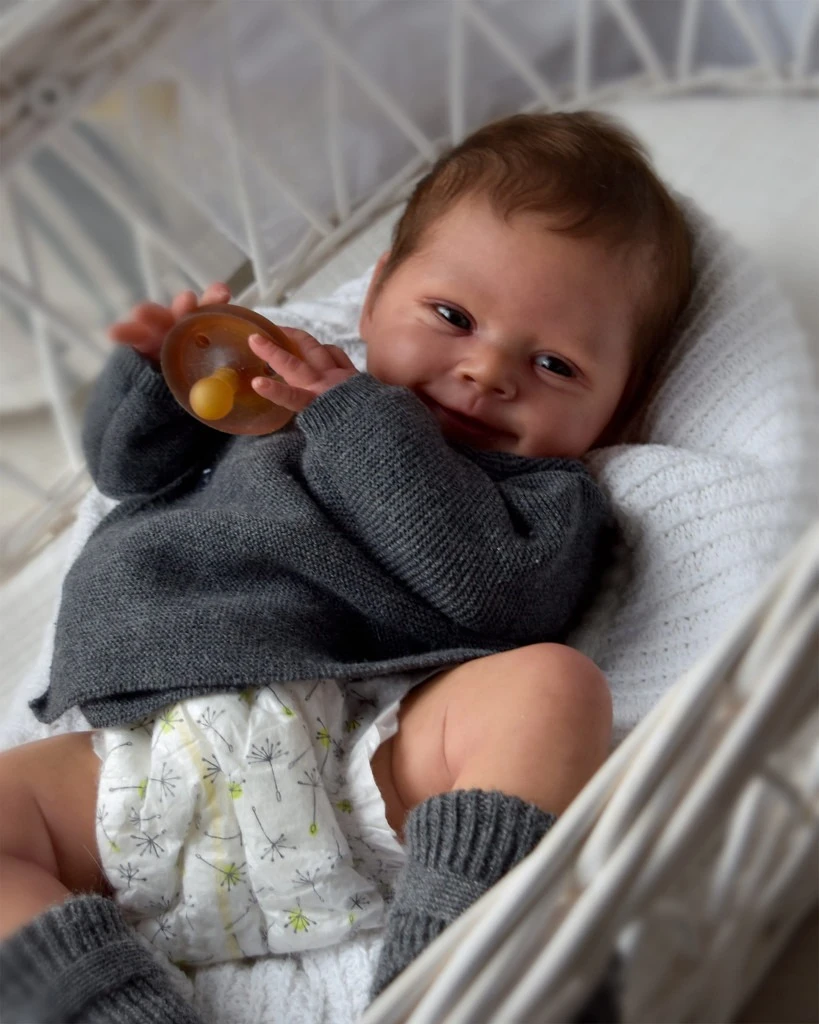 NPK-Kit de muñeca bebé Reborn de 20 pulgadas, Sebastian, ya pintado, pelo de raíz de tacto suave realista, piezas de muñeca DIY - imagen 2