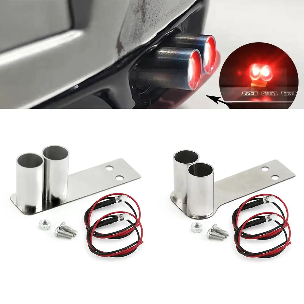 Con luz LED, tubo de escape de Metal, modelo de garganta trasera, tubo de escape simulado para Redcat/HPI/HSP/Tamiya/Sakura/D4 - imagen 4