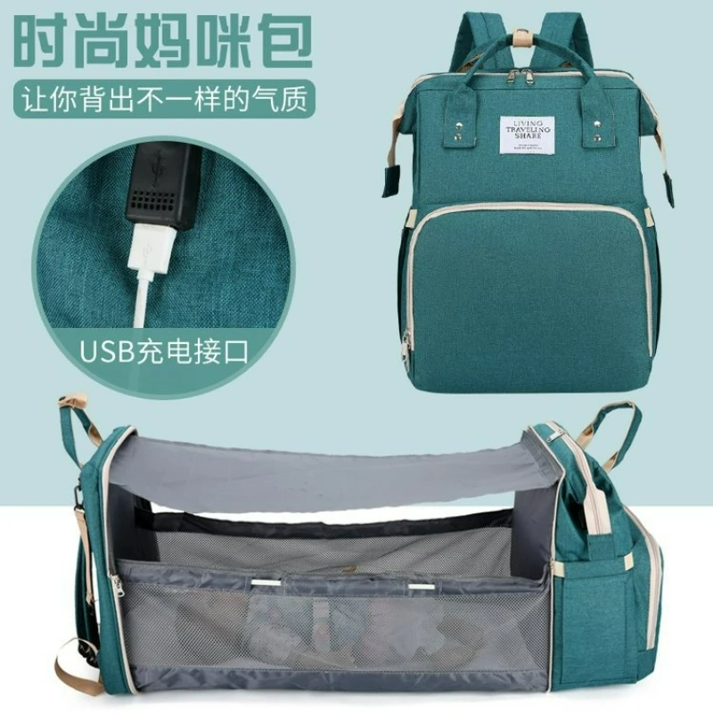 Bolsa de maternidad con cuna pliable de viaje – Gran capacidad para mamás - imagen 3