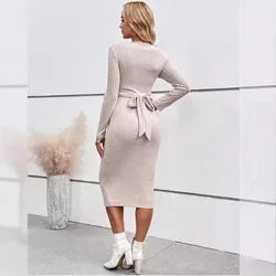 Vestido de maternidad cruzado y elegante para otoño e invierno