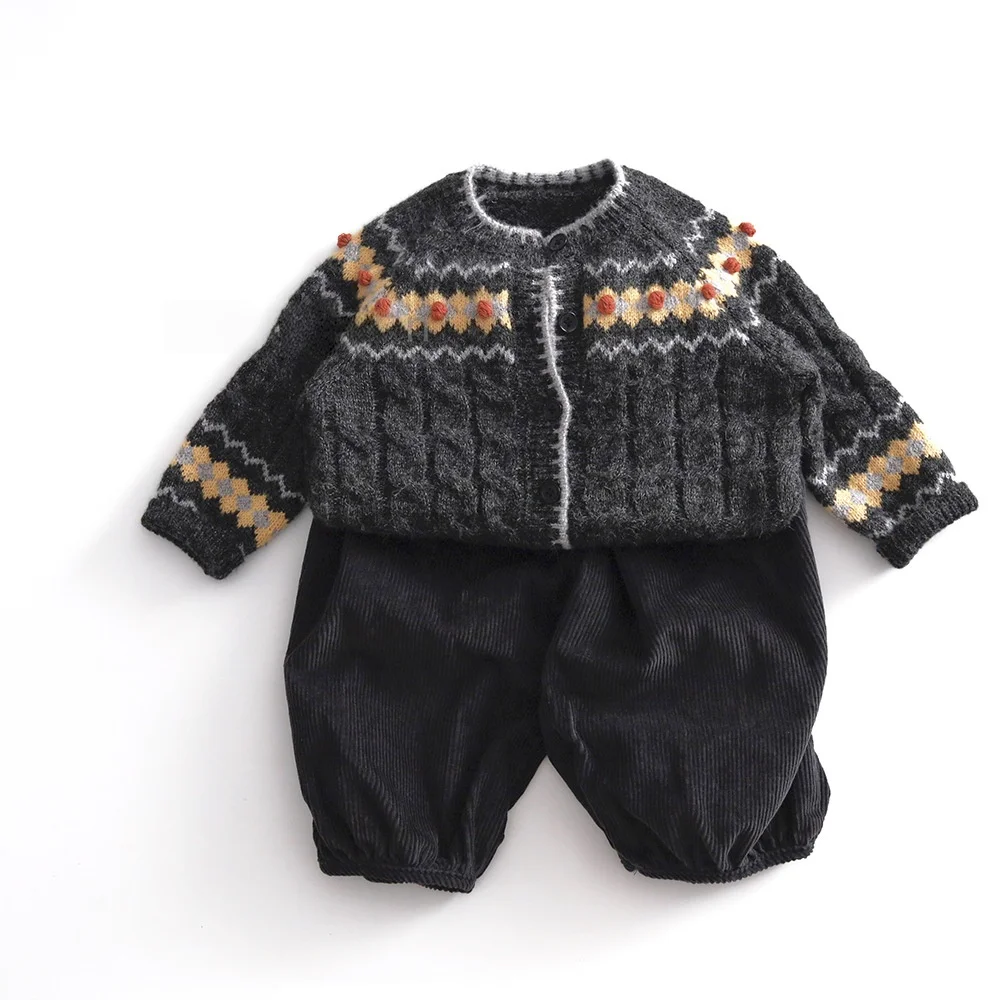 Otoño nueva ropa para niños suéteres de estilo coreano para niñas cárdigans de punto para niños de estilo clásico suéter cálido para niños - imagen 2