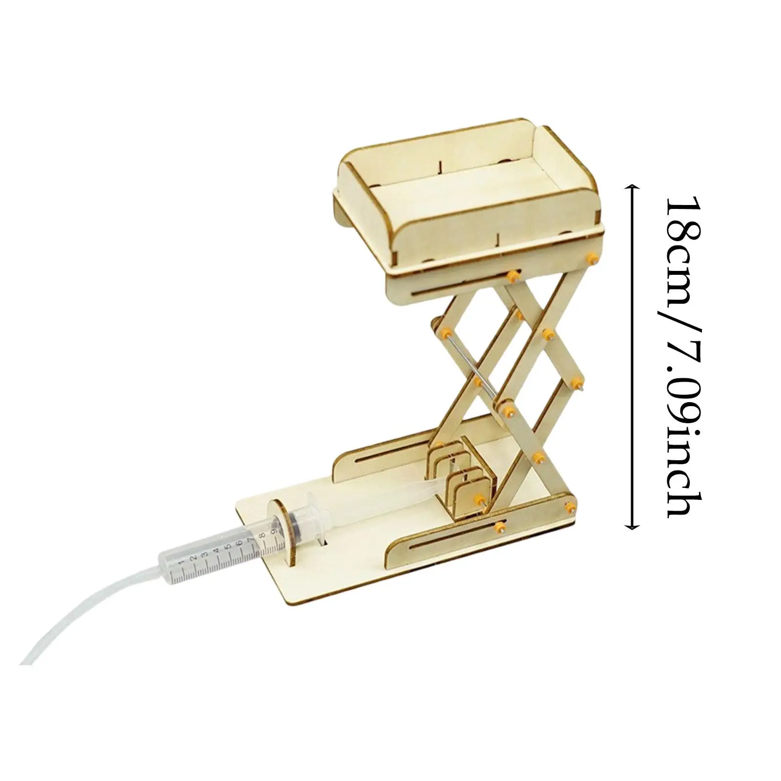 Hydraulic Experiment Lift Table Science Experiment Stem Physics Principle Novelty Innovation DIY Wooden Elevator Toy for Kids