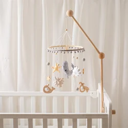 Sonajero de madera para bebé con fieltro suave – motivos marinos