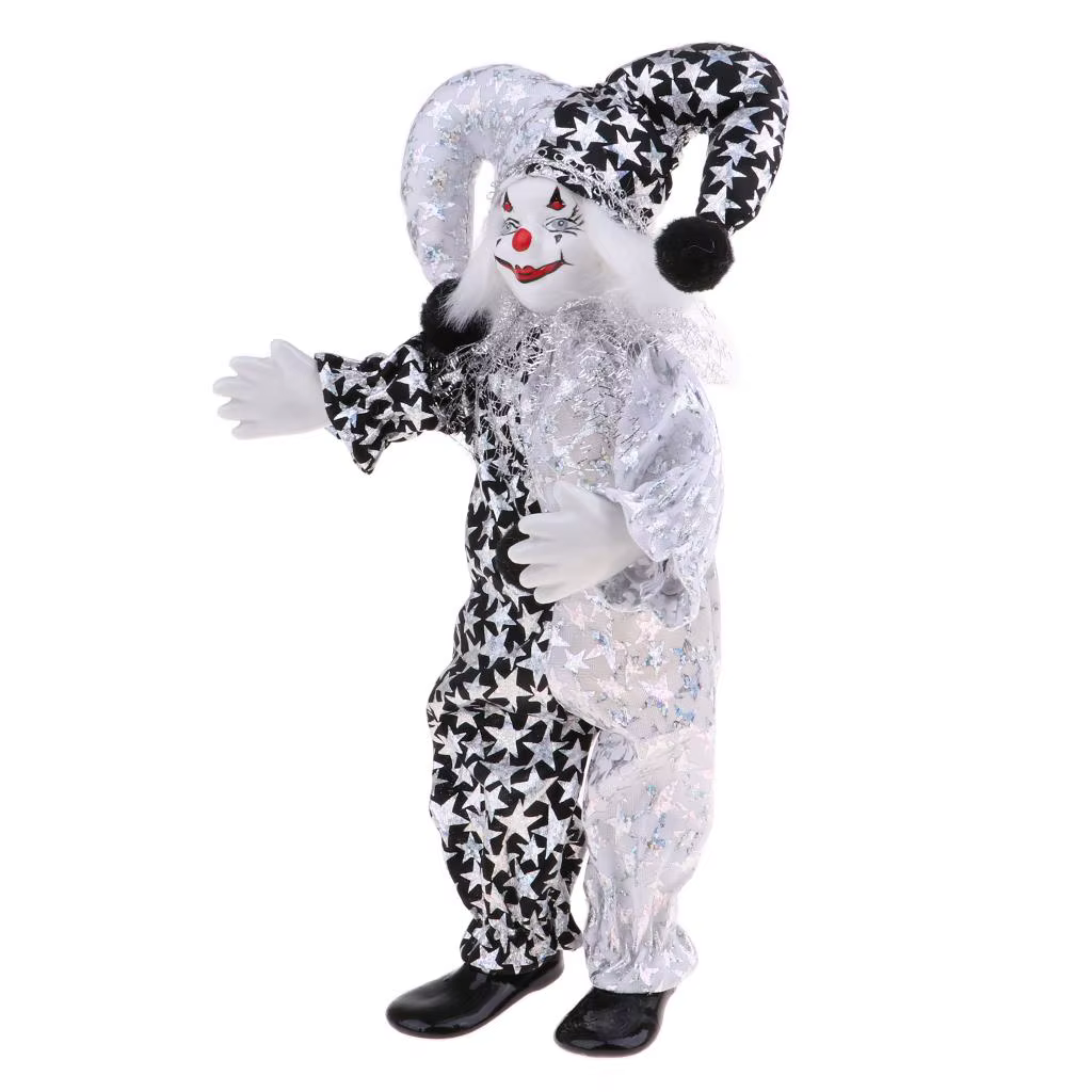 Muñeca de porcelana con payaso – Regalo infantil para Navidad - imagen 5
