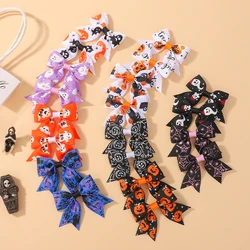 10/20 piezas lazos de Halloween con pinza para el pelo para niñas, cabeza de calabaza impresa hecha a mano, Festival, fiesta, vacaciones, accesorios para el cabello para niños