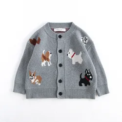 Suéter de punto gris para niño - Estilo japonés-coreano, otoño