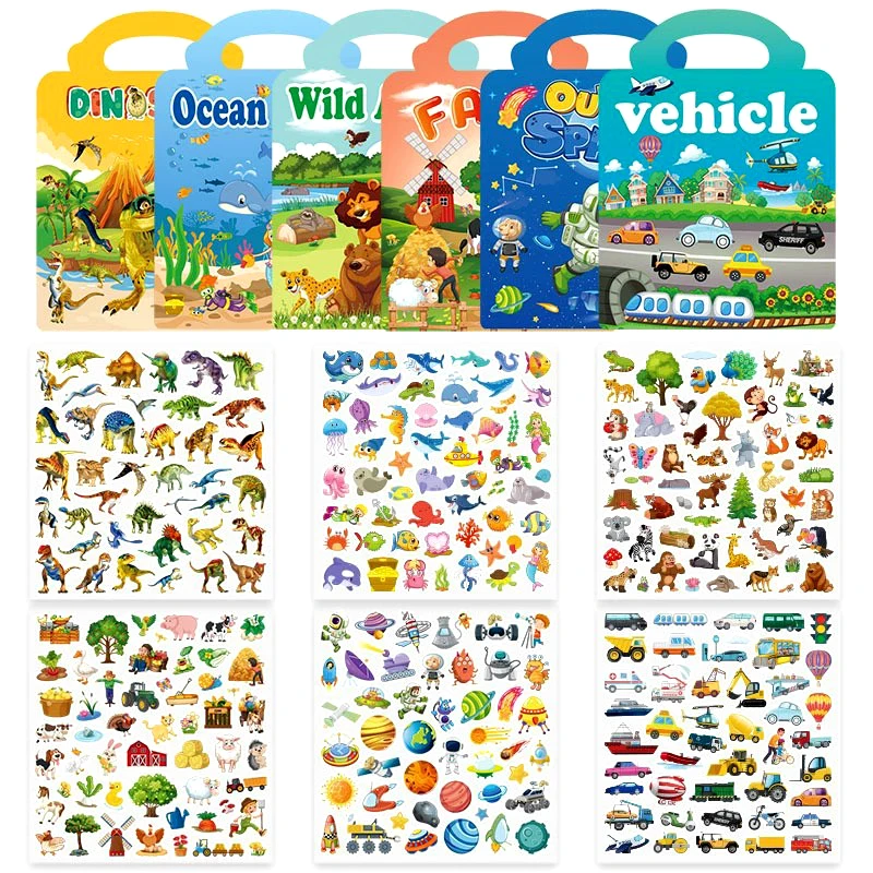 Libro de pegatinas con rompecabezas educativos para niños - imagen 4
