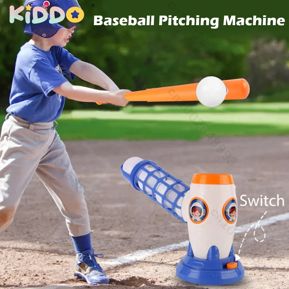 Máquina lanzadora de béisbol, juego de bolas en T para niños pequeños, máquinas lanzadoras eléctricas automáticas, pelota en T, béisbol para niños pequeños
