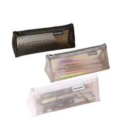 Neceser escolar de malla transparente con bolsillo interior