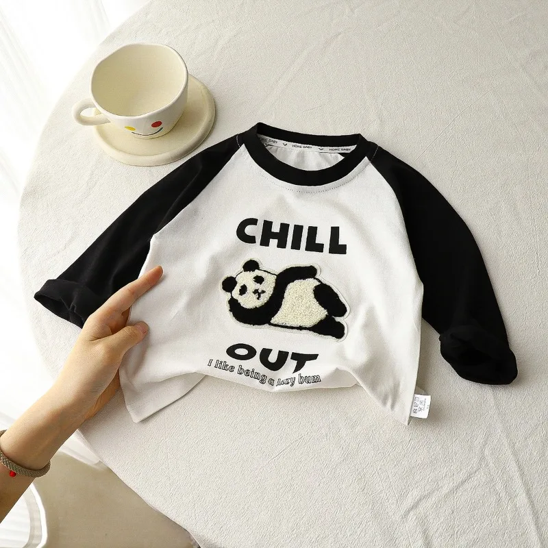 Camiseta manga larga de algodón para niños con estampado primaveral - imagen 3