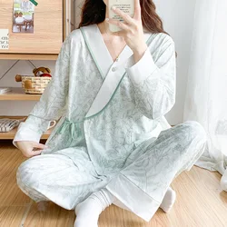 Pijama maternidad en algodón estampado para embarazadas