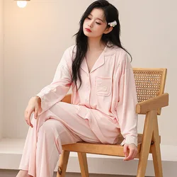 Pijama de maternidad modal liso con lactancia - manga larga primavera