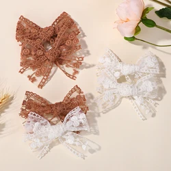 Pinzas de pelo para niñas con lazo de encaje artesanal