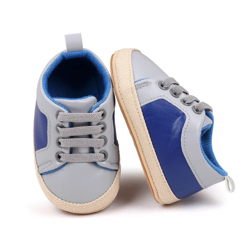 Zapatos de cuero PU para bebé a la moda, suela de goma suave, zapatos informales para recién nacidos, niños y niñas, zapatillas de deporte para primeros pasos para primavera y otoño - imagen 2