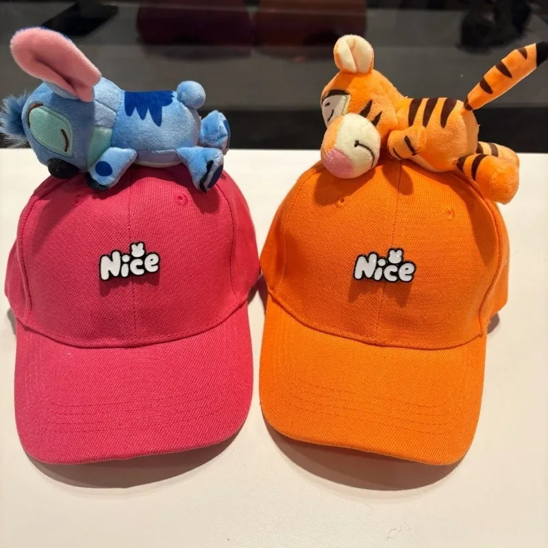 Disney Stitch Tigger personaje de dibujos animados muñeca bonita gorra para niños creativo Kawaii chica corazón gorra de béisbol para padres e hijos visera - imagen 2