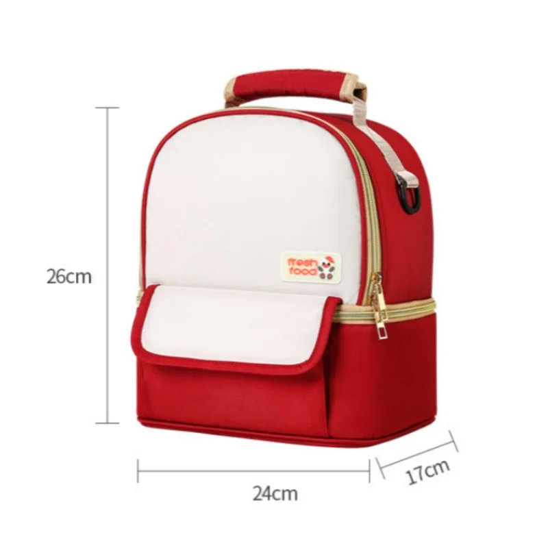 Bolsa de almacenamiento de productos para bebés, extractor de leche práctico con doble cremallera, taza de agua para pañales, bolsa de mamá, almacenamiento fresco de leche, doble paquete de hielo - imagen 3