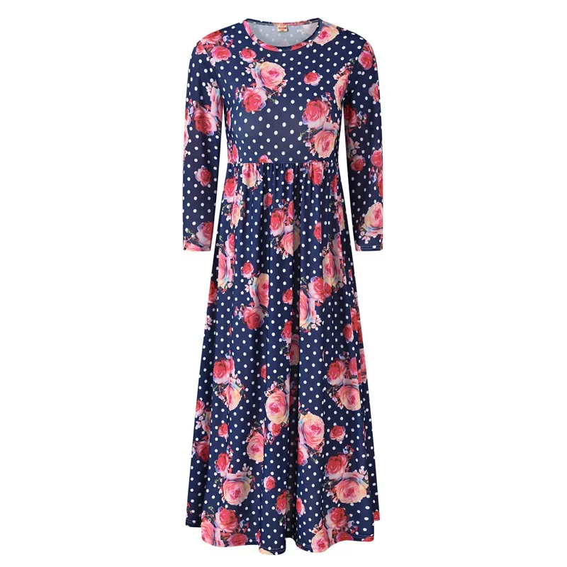 Vestido largo de princesa con estampado multicolor para niñas pequeñas - imagen 5