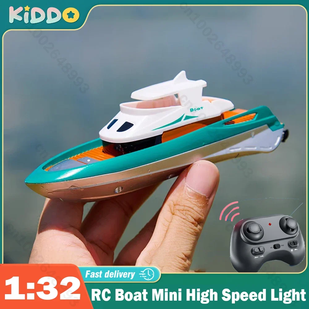 aviones a control remoto Mini barco teledirigido de barco teledirigido acuático 15 km/h, lancha motora eléctrica teledirigida, barco teledirigido con luz LED, barco de Palma, modelos de piscina, Navidad