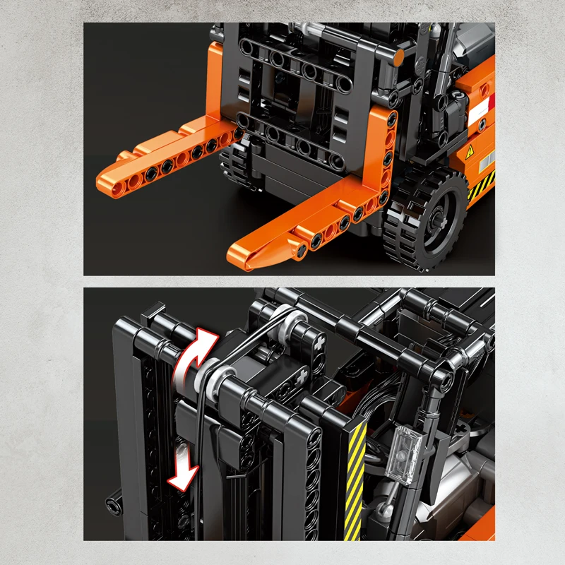Bloques construcción montacargas RC – Vehículo ingeniería para niños - imagen 4
