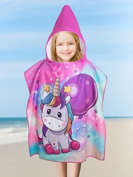 Toalla de baño con capucha infantil unicornio suave