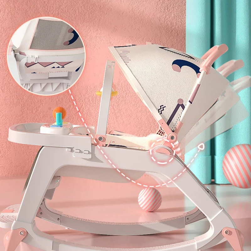 Mecedora multifunción para bebé recién nacido, cuna para bebé, cama reclinable, cochecito de bebé, silla reclinable con juguetes para 0-36 meses - imagen 4