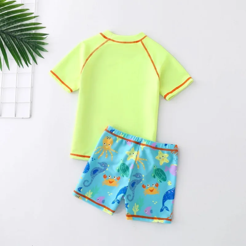 Nuevo traje de baño para niños, bonito traje de baño de dibujos animados, comodidad, secado rápido, trajes de baño suaves de una pieza, ropa sencilla para vacaciones en la playa para niños - imagen 2