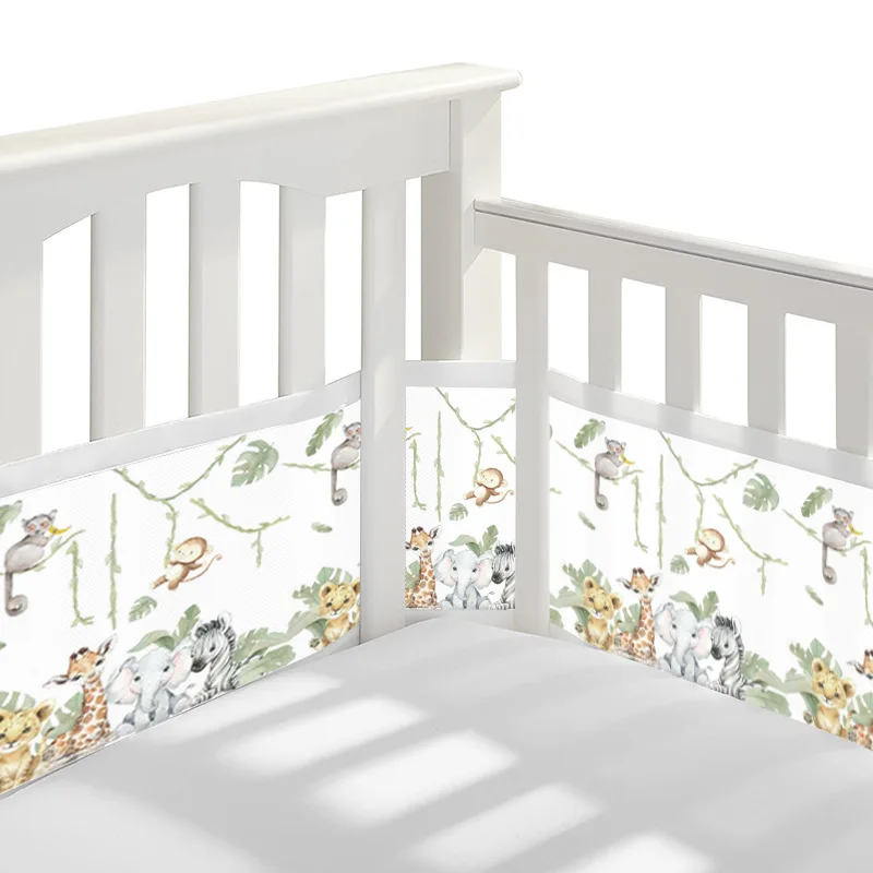 Juego de parachoques para cuna de malla transpirable para bebé, Protector de circunferencia suave, cómodo y seguro, forro de cuna transpirable, accesorios para cuna de bebé, 2 uds. - imagen 5