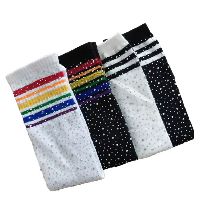 Calcetines de punto de rombos para niños – Algodón transpirable