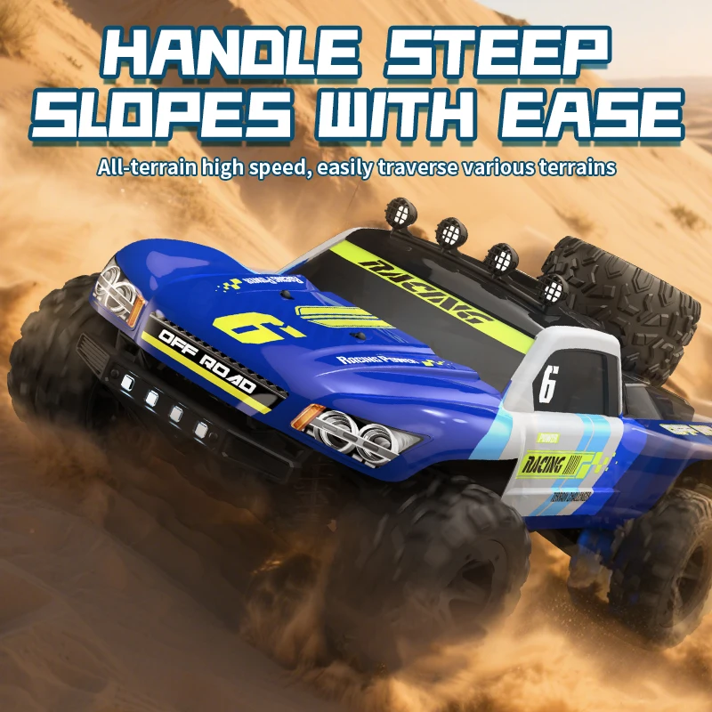 KF19 RC camión todoterreno de alta velocidad 30 km/h coche 1:18 con luces LED Control remoto escalada Control remoto Buggy coche juguetes para niños - imagen 3