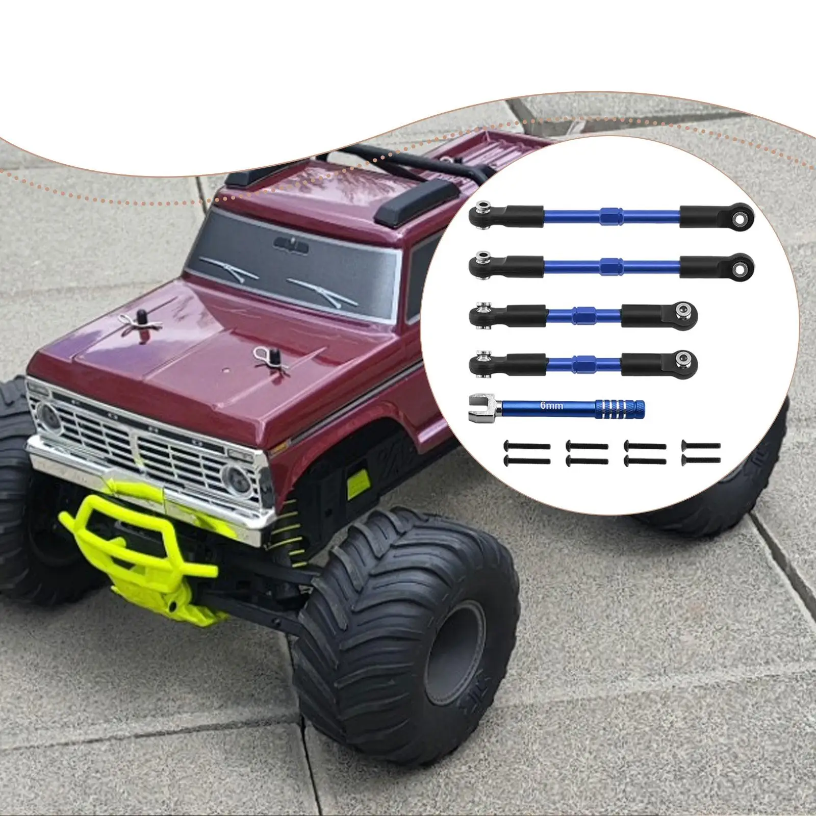 Turnbuckle Pull Rods for 1/10 RC Car Tie Rods Servo Link Rod Camber Links for Ara3505