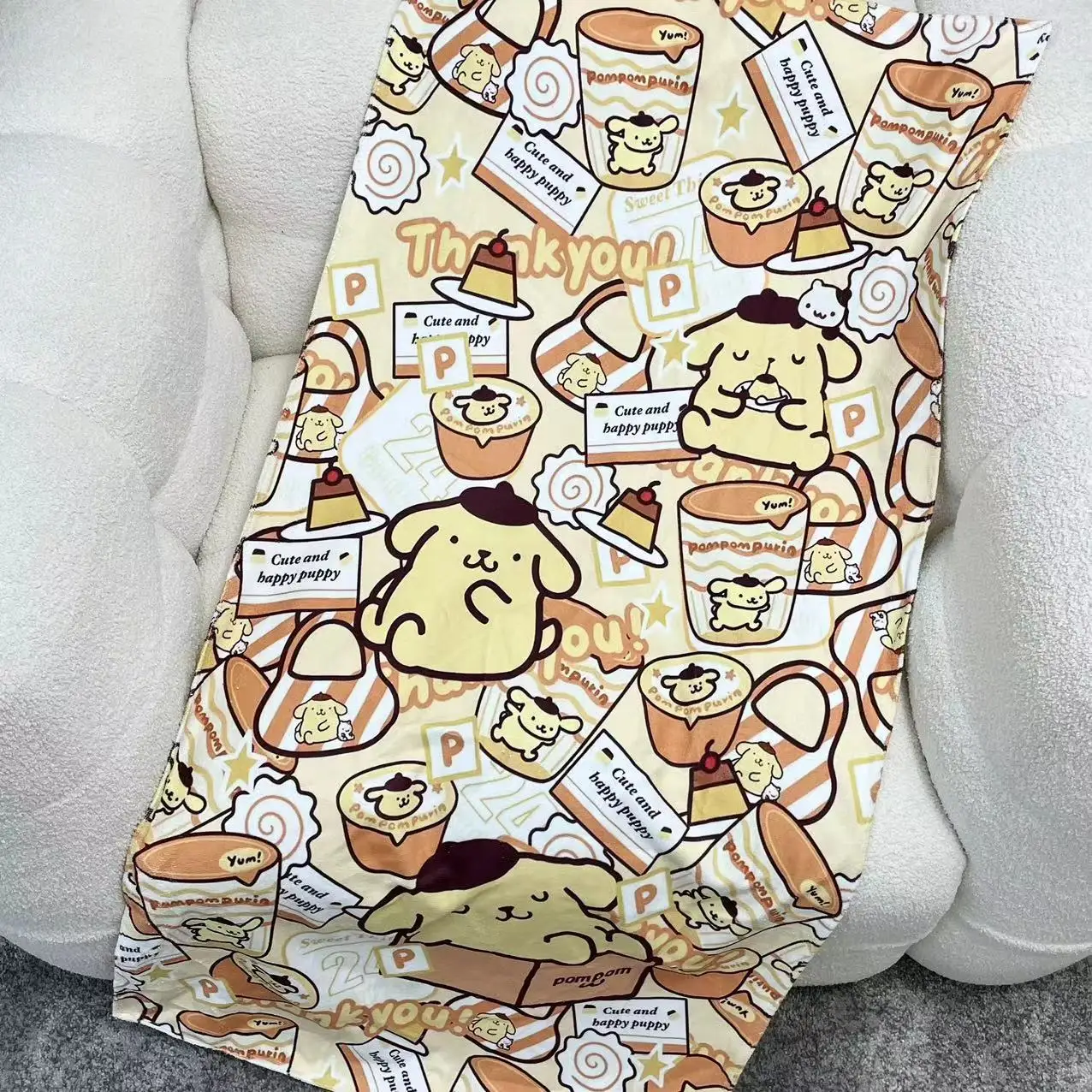 Sanrio-Toalla de baño con estampado de dibujos animados para niña, Pochacco de Hello Kitty, Cinnamoroll, Kuromi My Melody, playa, viaje - imagen 5