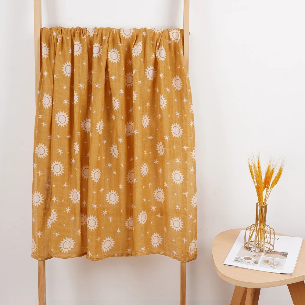 3 unids/set manta envolvente de muselina de bambú mantas para bebé recién nacido impreso algodón suave envoltura receptora para recién nacido - imagen 4