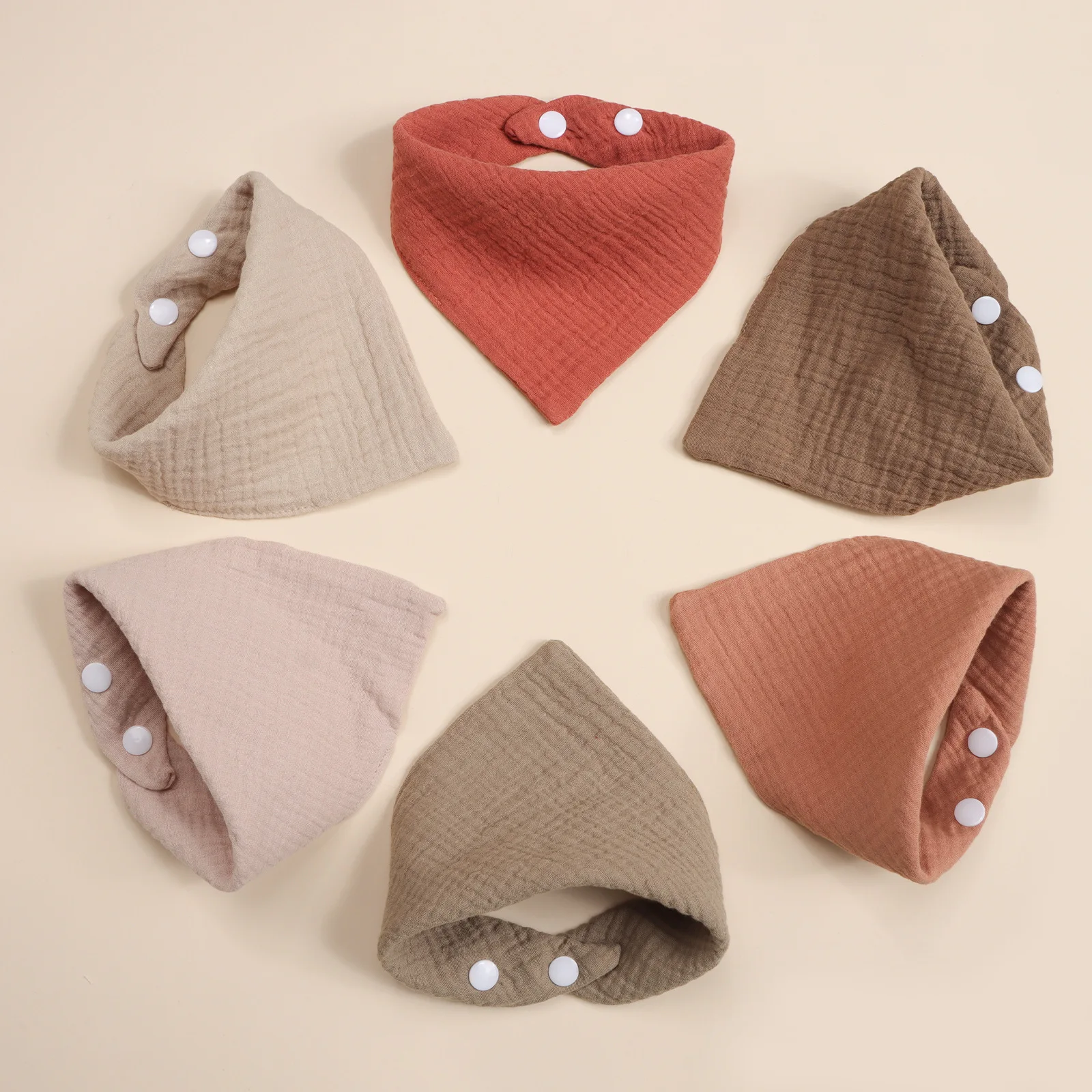 Nuevos Baberos para bebé, babero de algodón para recién nacido, bufanda triangular sólida, toalla para alimentar Saliva, Bandana, paño para eructar, Baberos suaves para bava para niño y niña - imagen 3