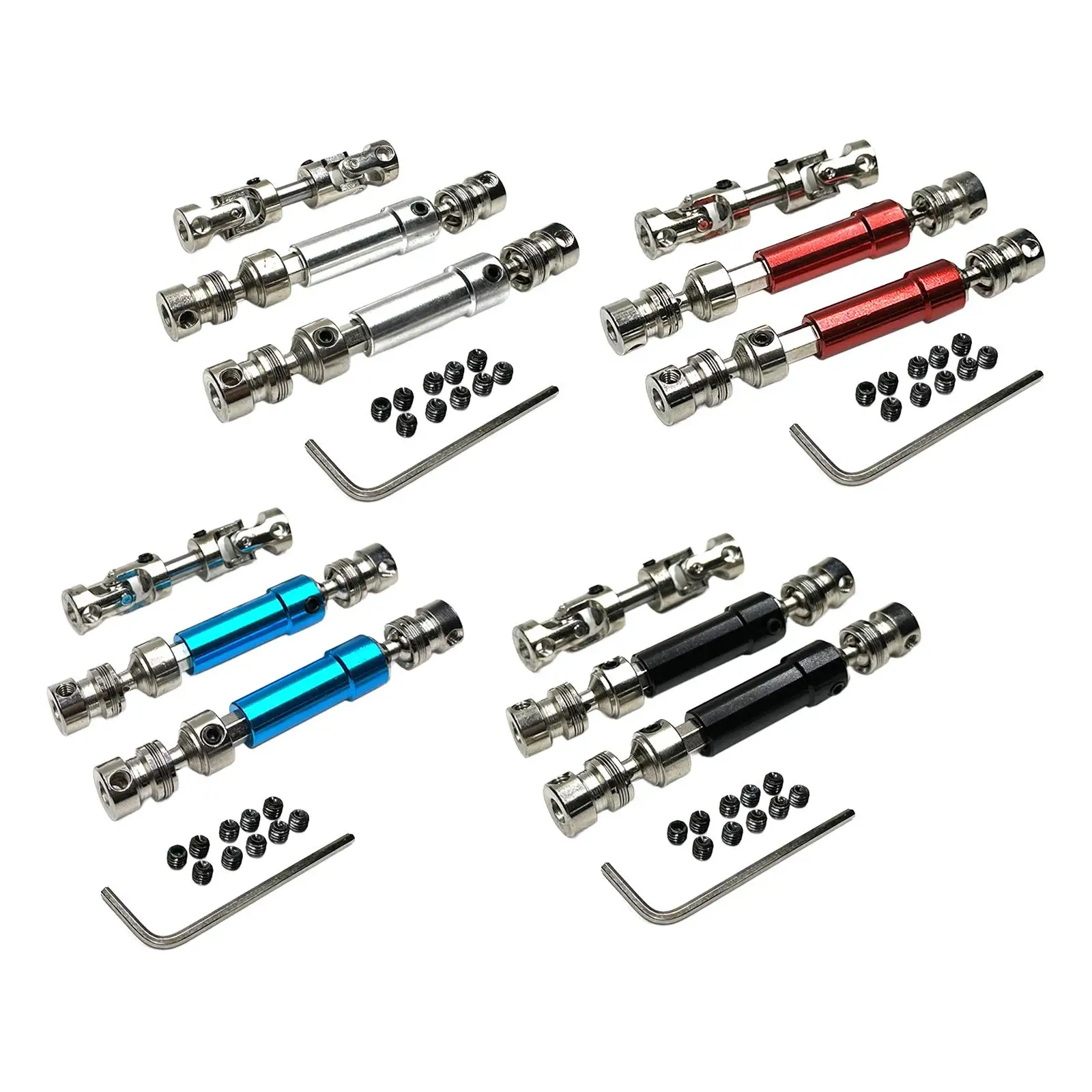 2x Transmission Shaft Front Rear Harden Steel Alloy Rear Center Drive Shaft for 1/12 MN128 MN86 MN86S Remote Control Car