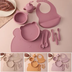 Set destete bebé vajilla silicona ventosa antideslizante sin BPA