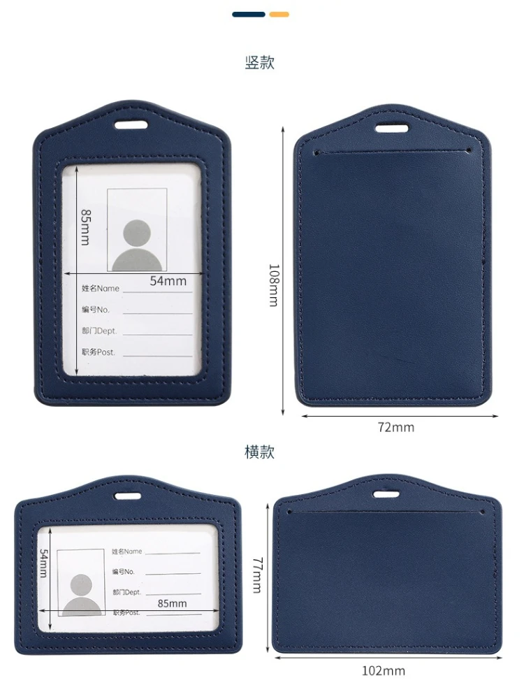 Portatarjetas de identificación de cuero PU, portatarjetas transparente con ranuras para tarjetas, Porta Credencial - imagen 4