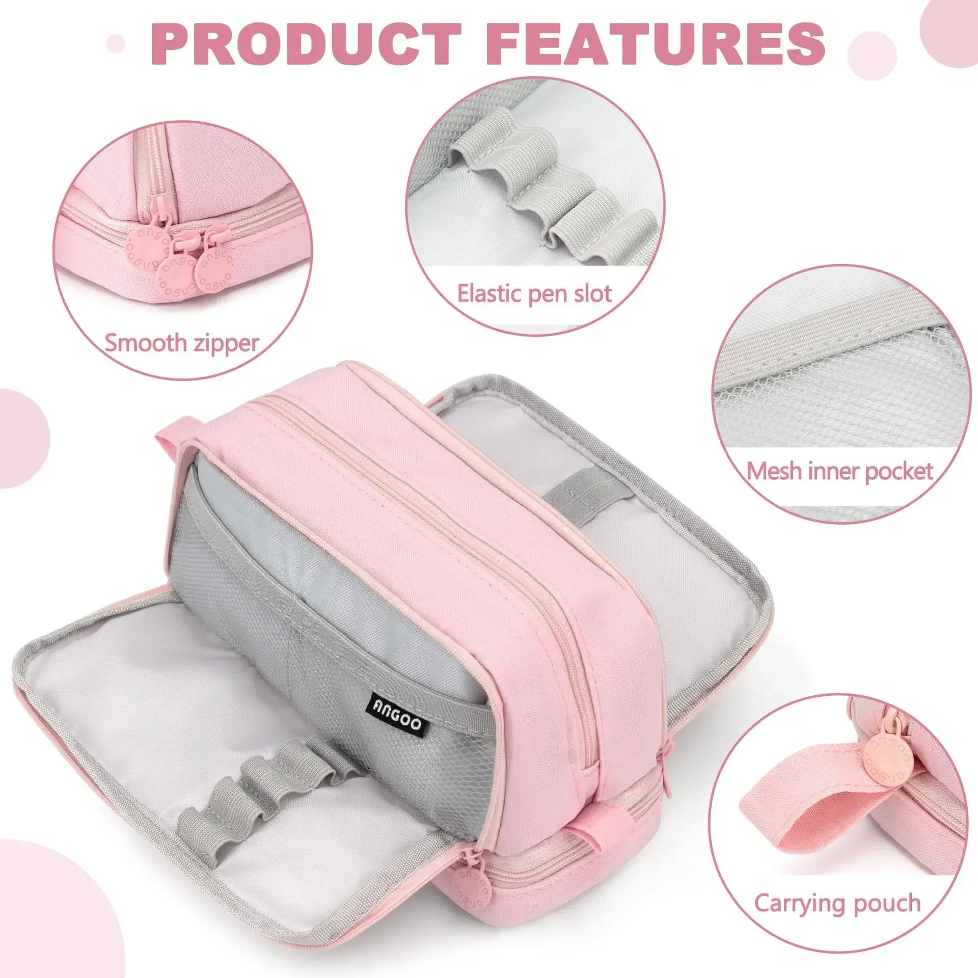 Bolsa de lápices K Pop Demon Hunters, estuche de papelería de gran capacidad Huntrix, caja de bolígrafos de tela Oxford duradera para útiles escolares, regalo para niña - imagen 4