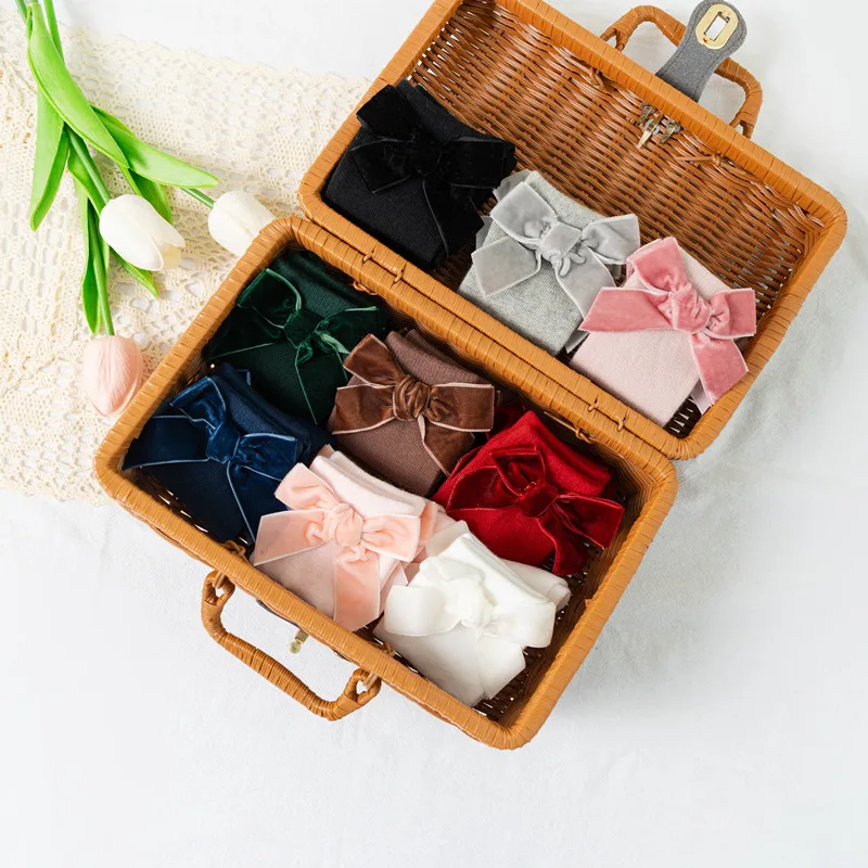 Calcetines bonitos hasta la rodilla con lazo para niñas, calcetín de princesa de tubo para niños pequeños, calentadores de piernas cálidos de 0 a 8 años, Otoño Invierno - imagen 4