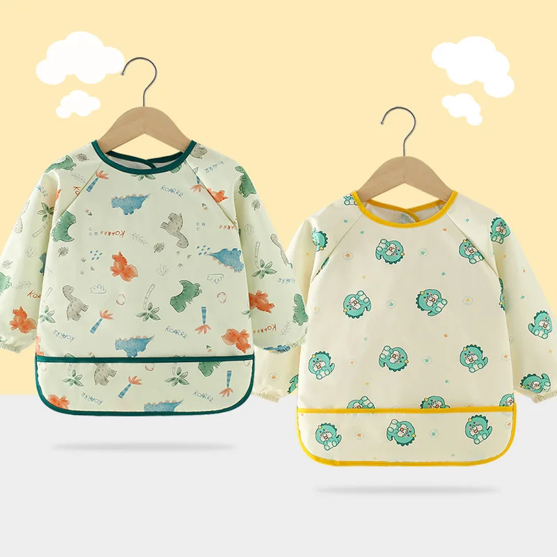 Ropa de alimentación de bebé impermeable dibujos animados Animal comiendo babero de bebé Otoño Invierno niños niñas de manga larga ropa para eructar para niños pequeños - imagen 4