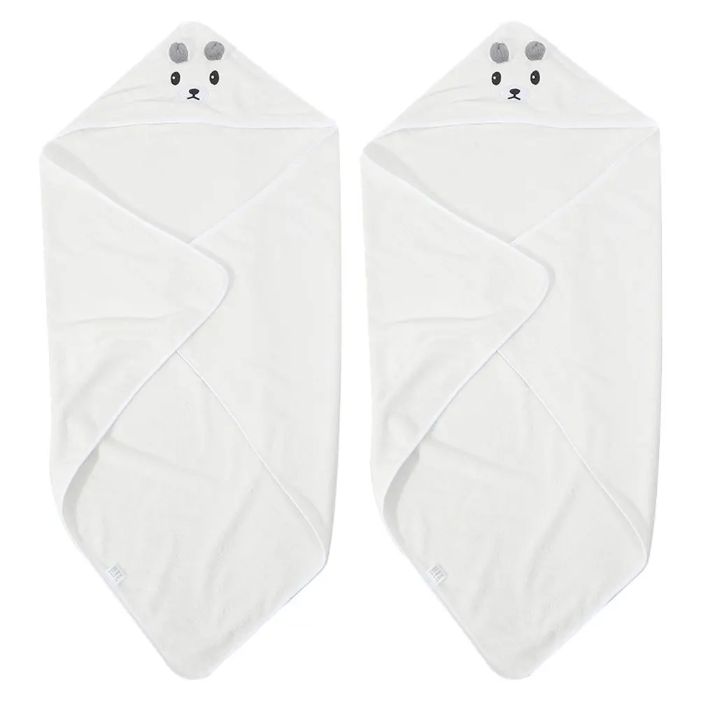 Toalla de baño de 2 uds., forro polar Coral, suave y absorbente, capa de ducha para niños pequeños, Toalla de baño, albornoz de dibujos animados - imagen 3