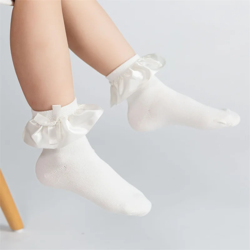 Lawadka-Calcetines de algodón para niños y niñas, medias suaves de encaje, para otoño y primavera, de 1 a 8 años - imagen 2