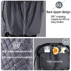 Funda de lluvia impermeable para cochecito – Cálida con capucha