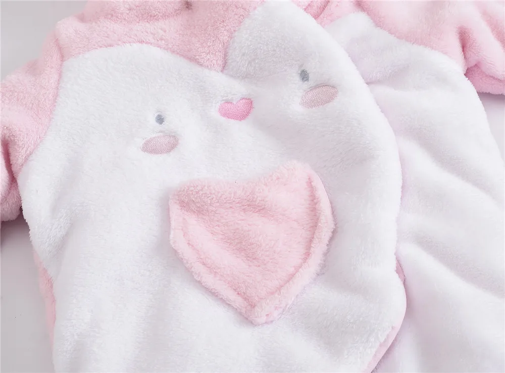 Pelele de invierno para niña con capucha de algodón grueso - imagen 4